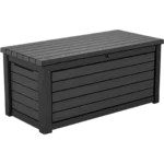 Shtine Garden 630L Wood-Panelled Outdoor Storage Deck Box, Graphite