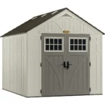 Shtine Garden 8 x 10 ft Resin Storage Shed with Floor, Vanilla and Slate