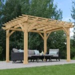 Shtine Garden 10 x 12 ft Cedar Pergola with Multilevel Roof